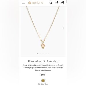 Gorjana Gold Necklace with Opal Pendant